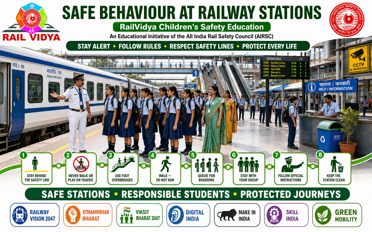 SAFE BEHAVIOUR AT RAILWAY STATIONS