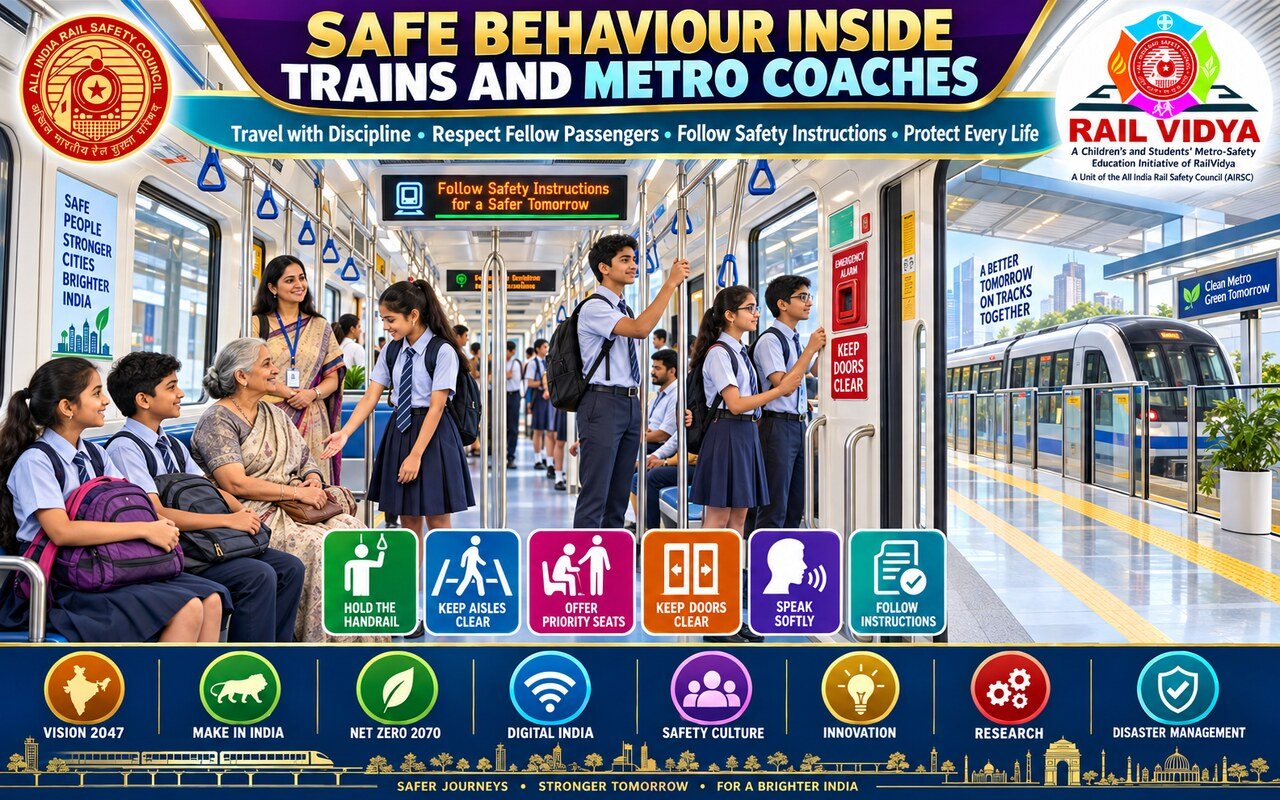 SAFE BEHAVIOUR INSIDE TRAINS AND METRO COACHES